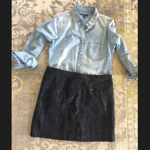 Navy Blue Skirt w Metallic Detail
